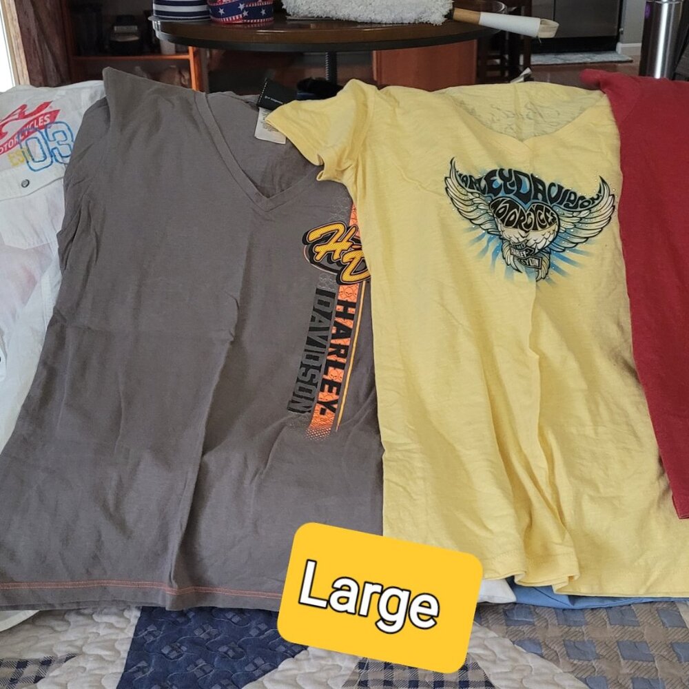 HARLEY DAVIDSON SHORT SLEEVE WOMENS SHIRTS SIZE LARGE